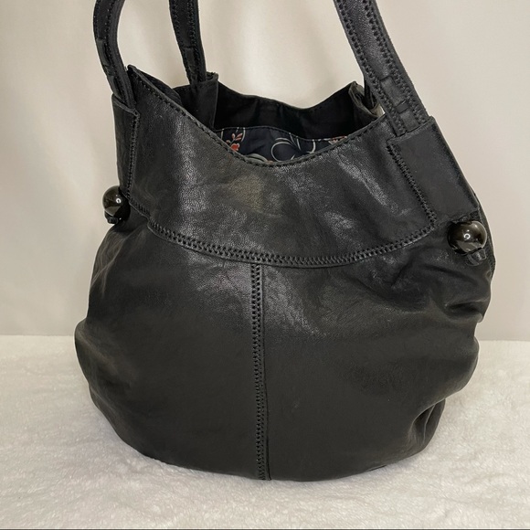 Lucky Brand Italian Leather Shoulder Bag Black - Picture 2 of 12